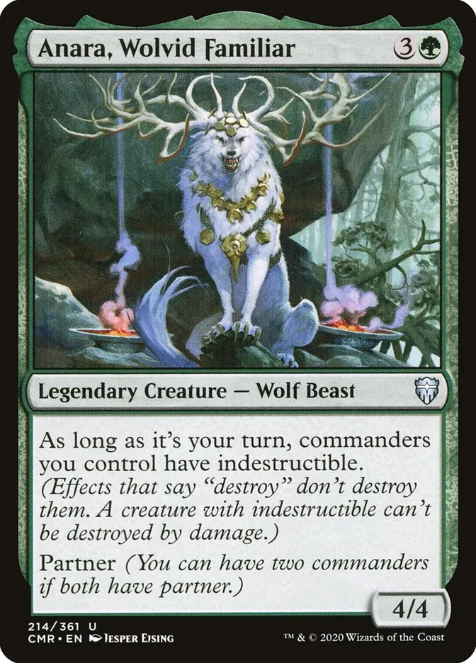2020 Commander Legends Anara, Wolvid Familiar #214 uncommon card image