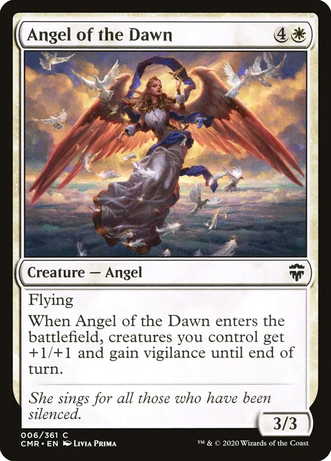 2020 Commander Legends Angel of the Dawn [Foil] common #6 common card image