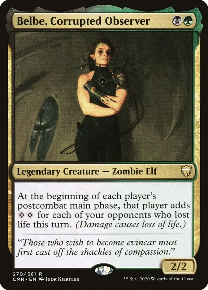 2020 Commander Legends Belbe, Corrupted Observer rare #270 rare card image