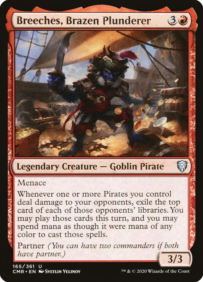 2020 Commander Legends Breeches, Brazen Plunderer uncommon #165 uncommon card image