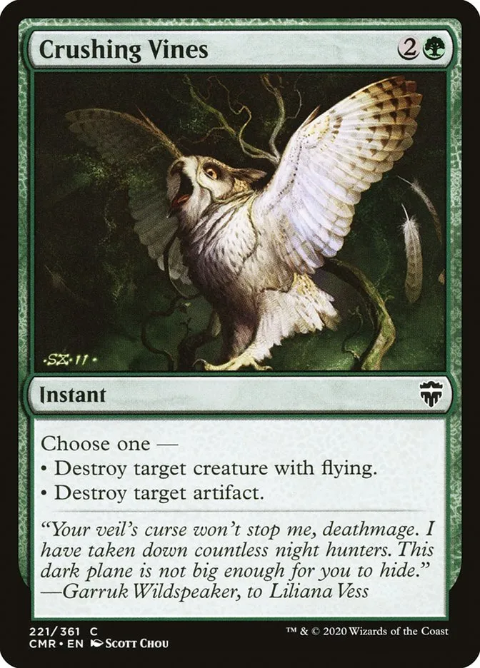2020 Commander Legends Crushing Vines #221 common card image