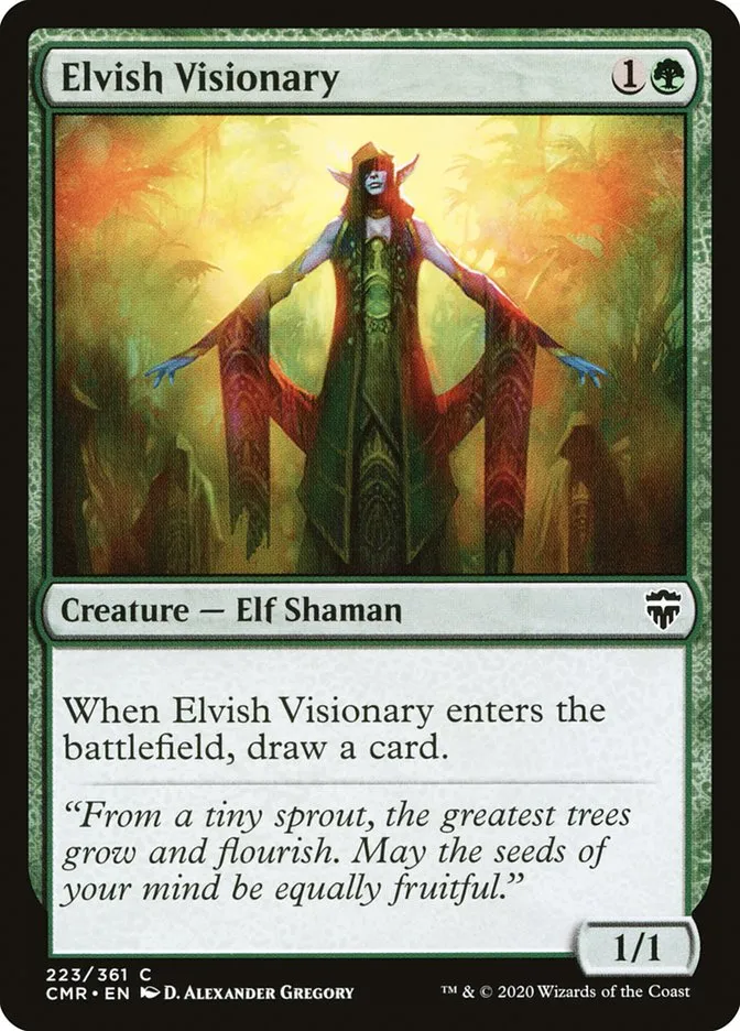2020 Commander Legends Elvish Visionary common #223 common card image