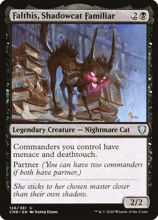 2020 Commander Legends Falthis, Shadowcat Familiar #126 uncommon card image