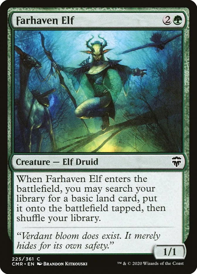 2020 Commander Legends Farhaven Elf common #225 common card image