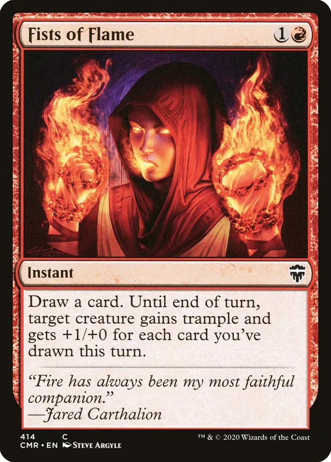 2020 Commander Legends Fists of Flame #414 common card image