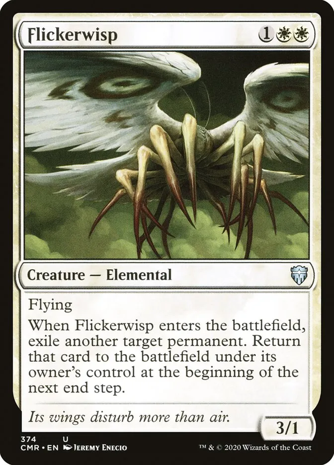 2020 Commander Legends Flickerwisp uncommon #374 uncommon card image