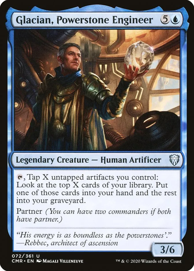 2020 Commander Legends Glacian, Powerstone Engineer [Foil] uncommon #72 uncommon card image