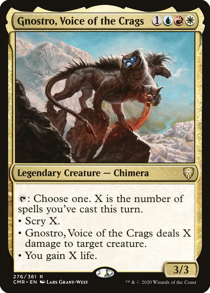 2020 Commander Legends Gnostro, Voice of the Crags #276 rare card image