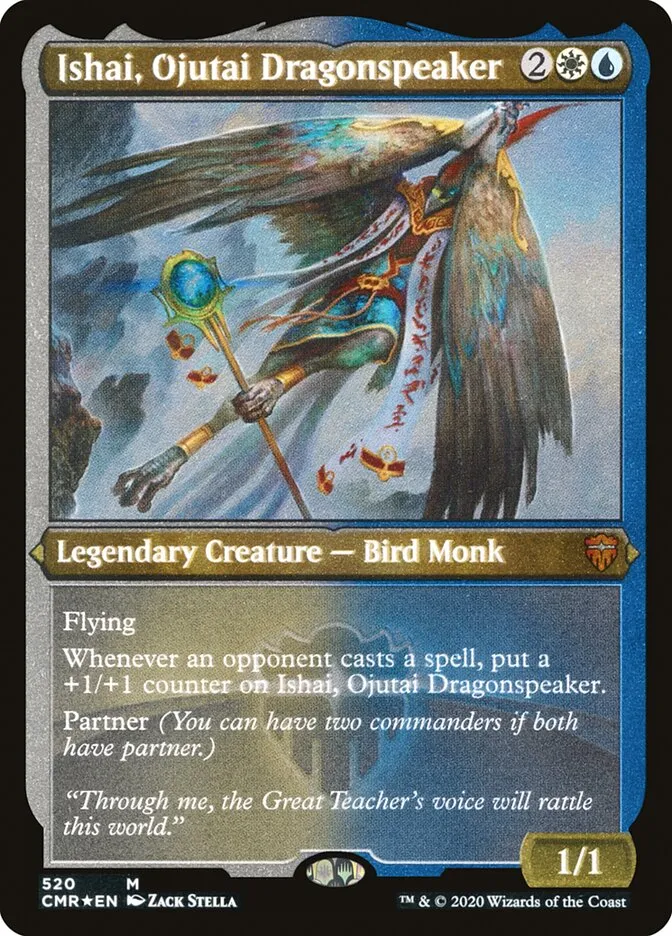 2020 Commander Legends Ishai, Ojutai Dragonspeaker [Foil Etched] mythic #520 mythic card image