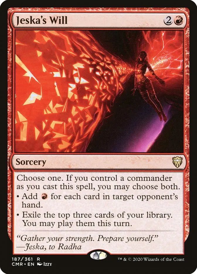 2020 Commander Legends Jeska's Will [Foil] rare #187 rare card image
