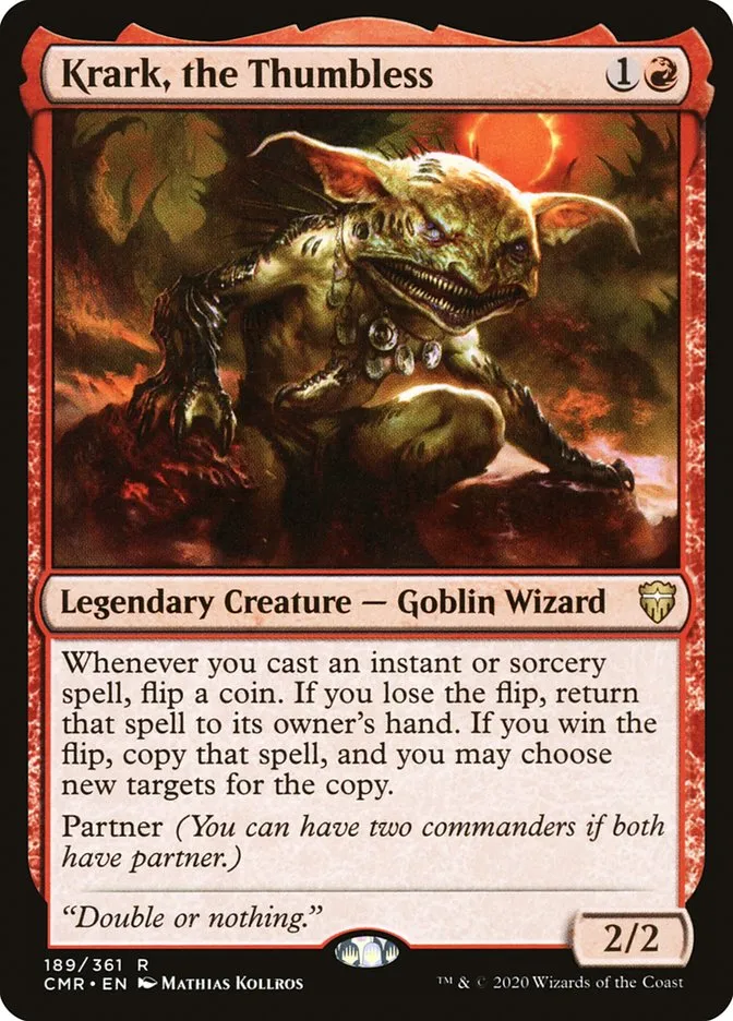 2020 Commander Legends Krark, the Thumbless #189 rare card image