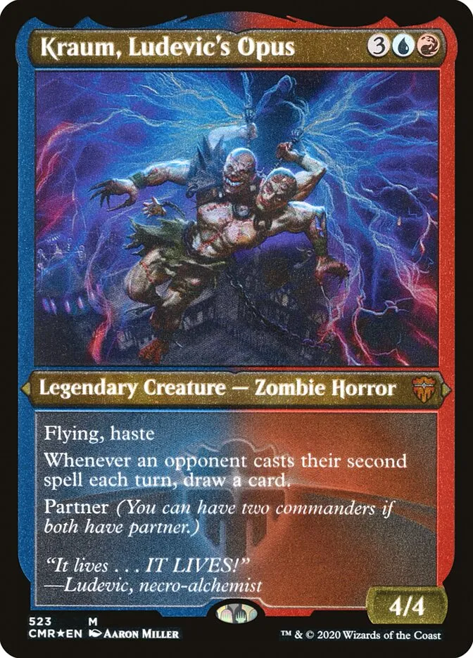 2020 Commander Legends Kraum, Ludevic's Opus [Foil Etched] mythic #523 mythic card image
