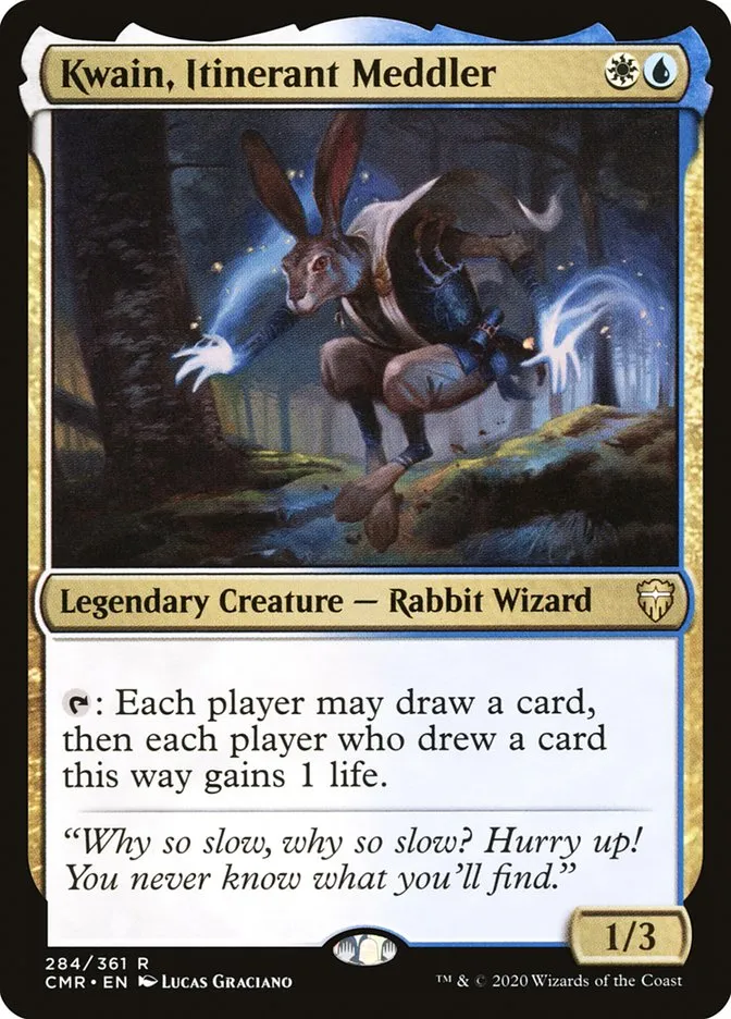 2020 Commander Legends Kwain, Itinerant Meddler #284 rare card image