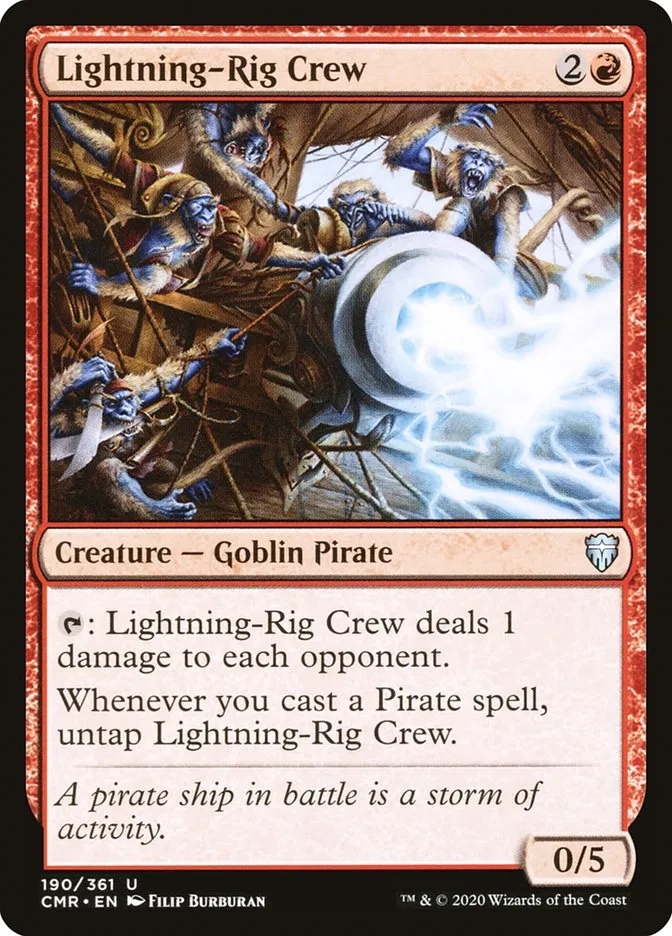 2020 Commander Legends Lightning-Rig Crew [Foil] uncommon #190 uncommon card image