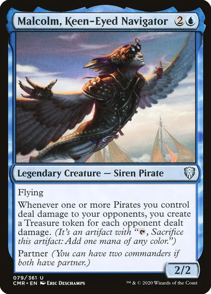2020 Commander Legends Malcolm, Keen-Eyed Navigator [Foil] uncommon #79 uncommon card image