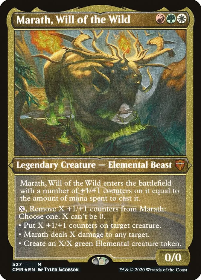 2020 Commander Legends Marath, Will of the Wild [Foil Etched] mythic #527 mythic card image