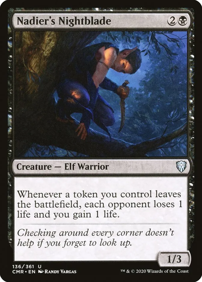 2020 Commander Legends Nadier's Nightblade #136 uncommon card image
