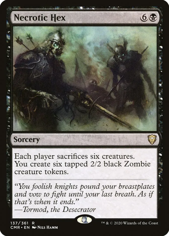 2020 Commander Legends Necrotic Hex rare #137 rare card image