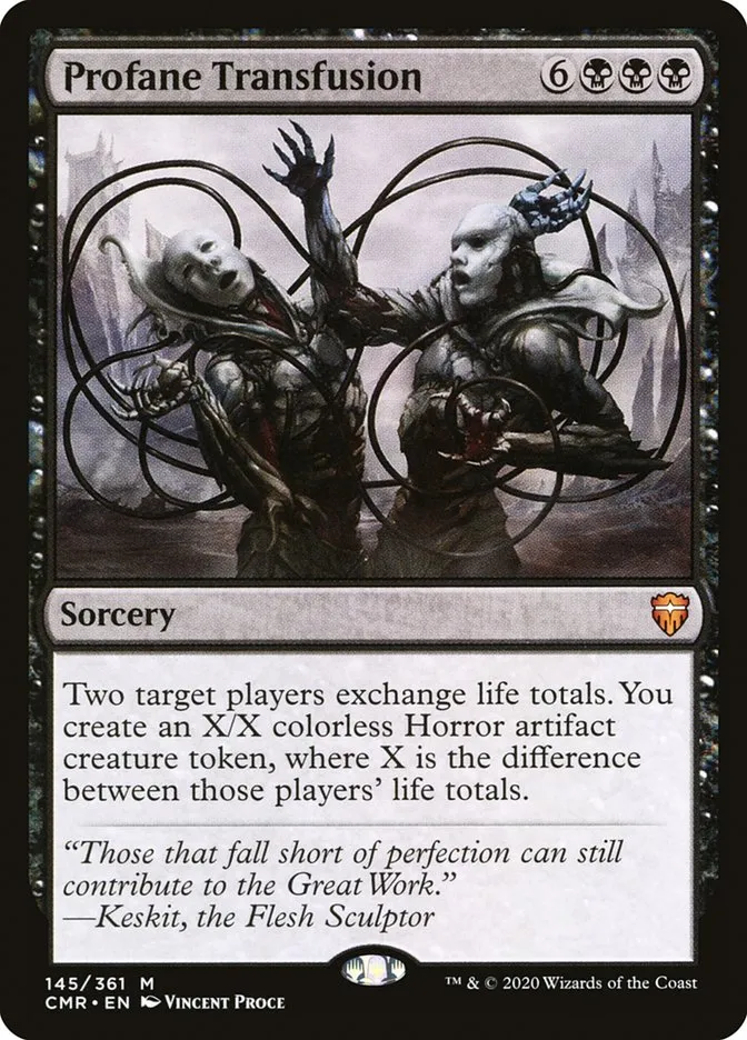2020 Commander Legends Profane Transfusion mythic #145 mythic card image