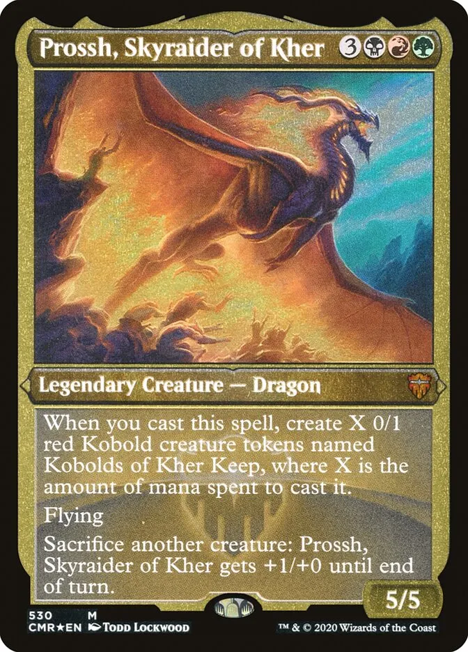 2020 Commander Legends Prossh, Skyraider of Kher [Foil Etched] mythic #530 mythic card image