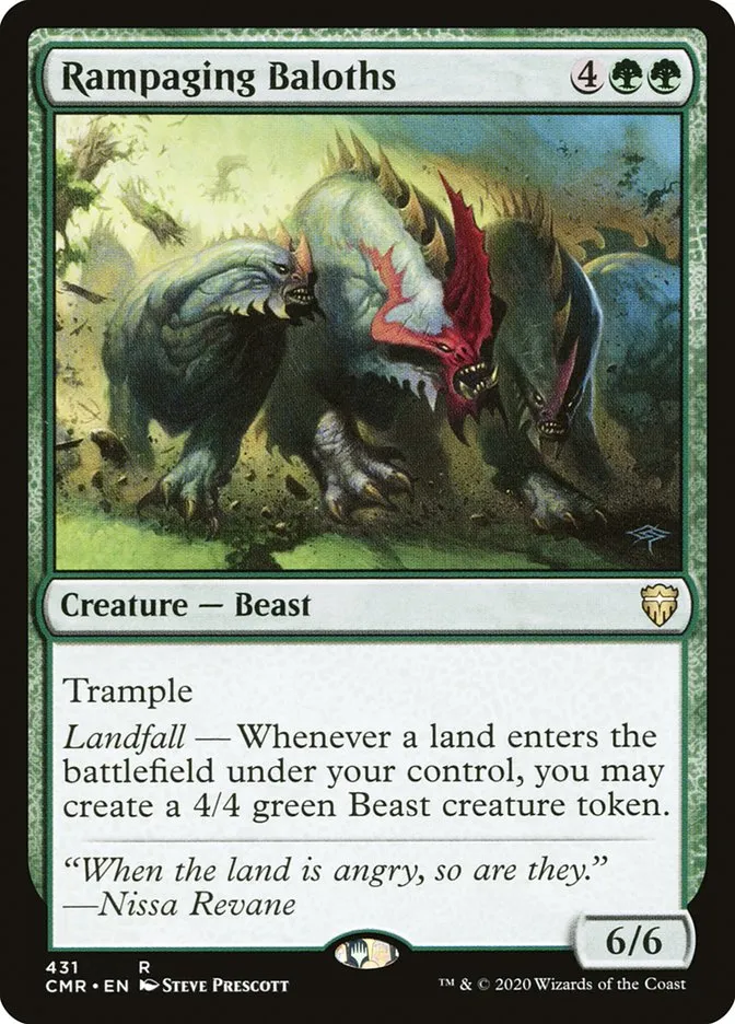 2020 Commander Legends Rampaging Baloths #431 rare card image