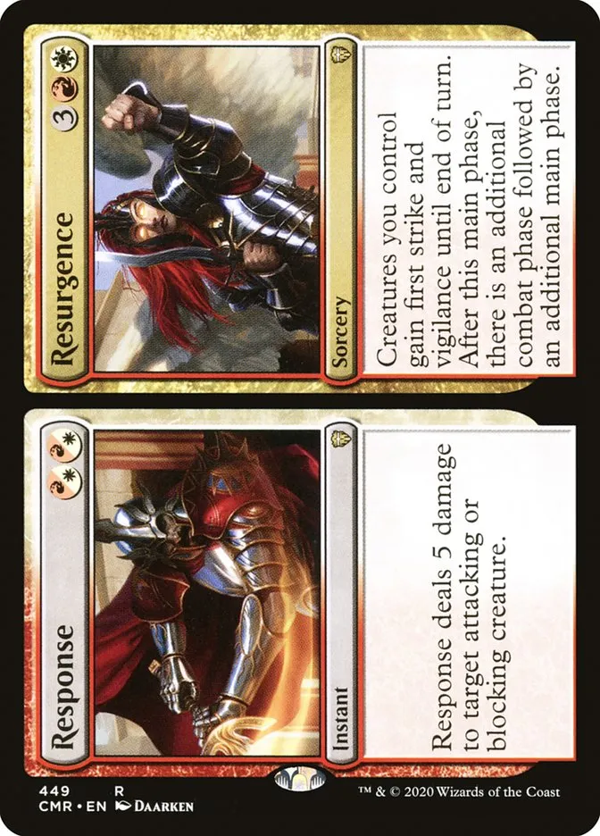 2020 Commander Legends Response // Resurgence rare #449 rare card image