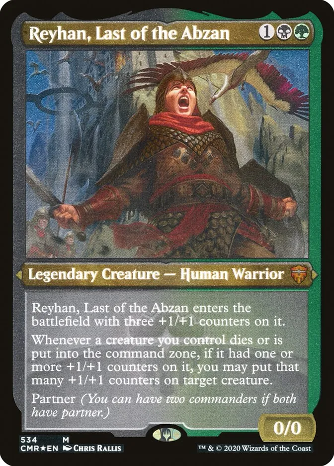 2020 Commander Legends Reyhan, Last of the Abzan [Foil Etched] mythic #534 mythic card image