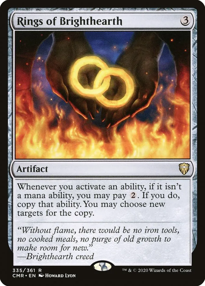 2020 Commander Legends Rings of Brighthearth #335 rare card image