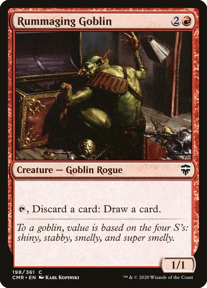2020 Commander Legends Rummaging Goblin common #198 common card image