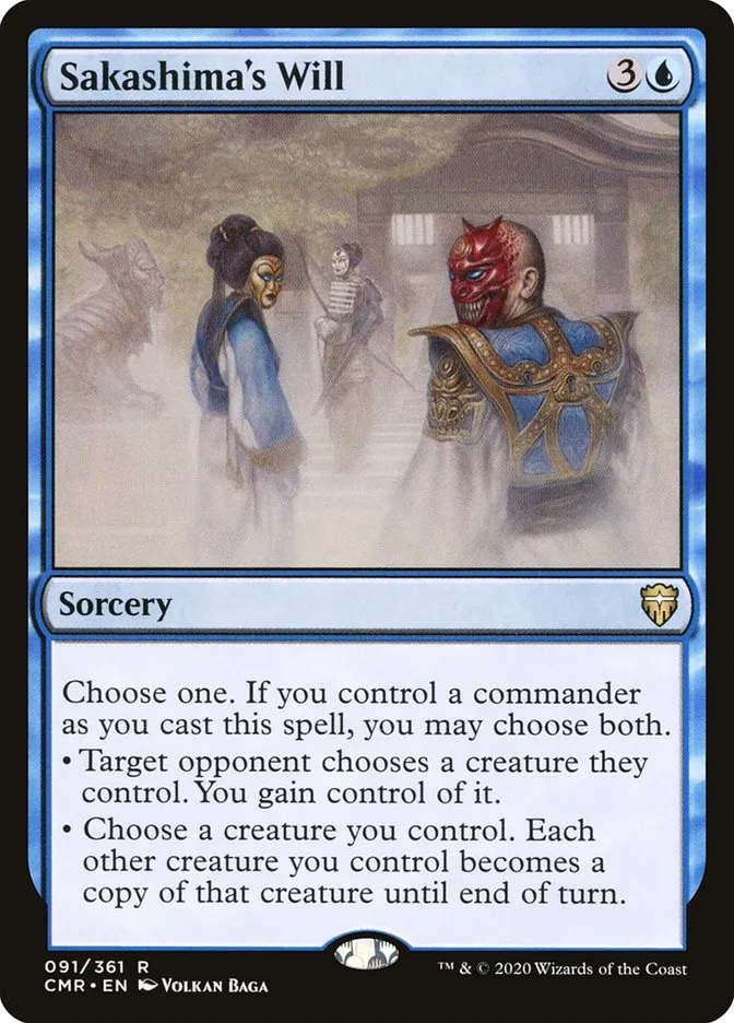 2020 Commander Legends Sakashima's Will rare #91 rare card image