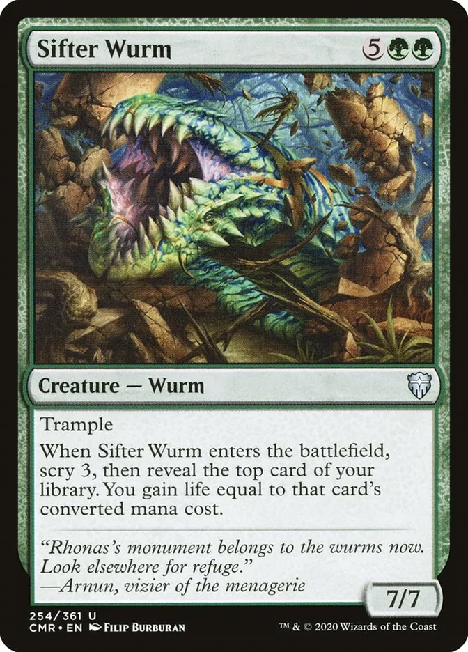 2020 Commander Legends Sifter Wurm uncommon #254 uncommon card image