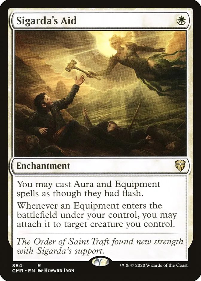 2020 Commander Legends Sigarda's Aid #384 rare card image