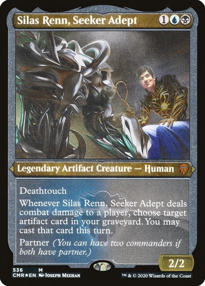 2020 Commander Legends Silas Renn, Seeker Adept [Foil Etched] mythic #536 mythic card image
