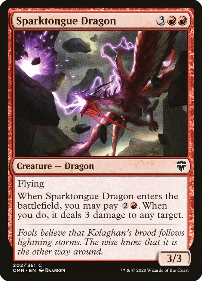 2020 Commander Legends Sparktongue Dragon #202 common card image
