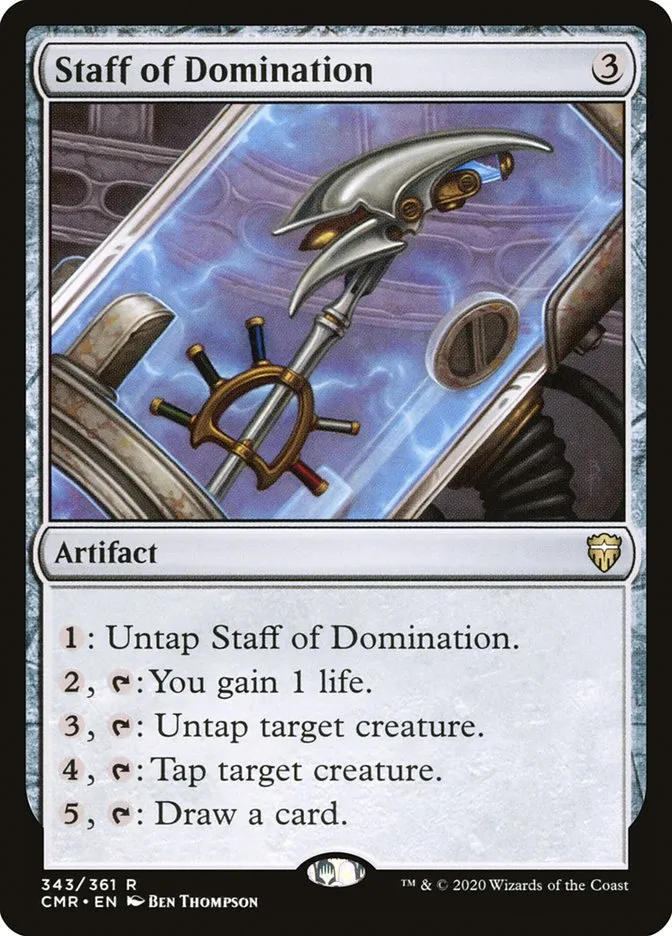 2020 Commander Legends Staff of Domination #343 rare card image