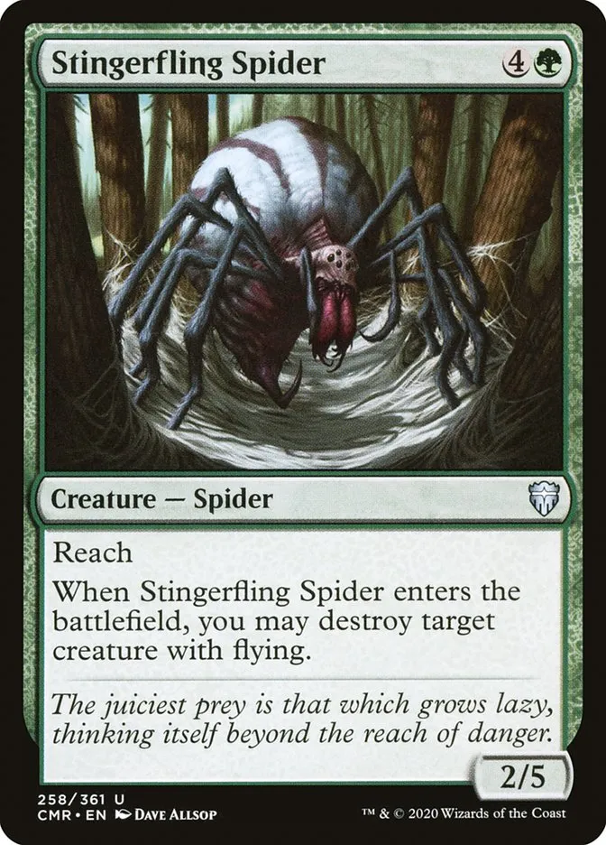 2020 Commander Legends Stingerfling Spider #258 uncommon card image