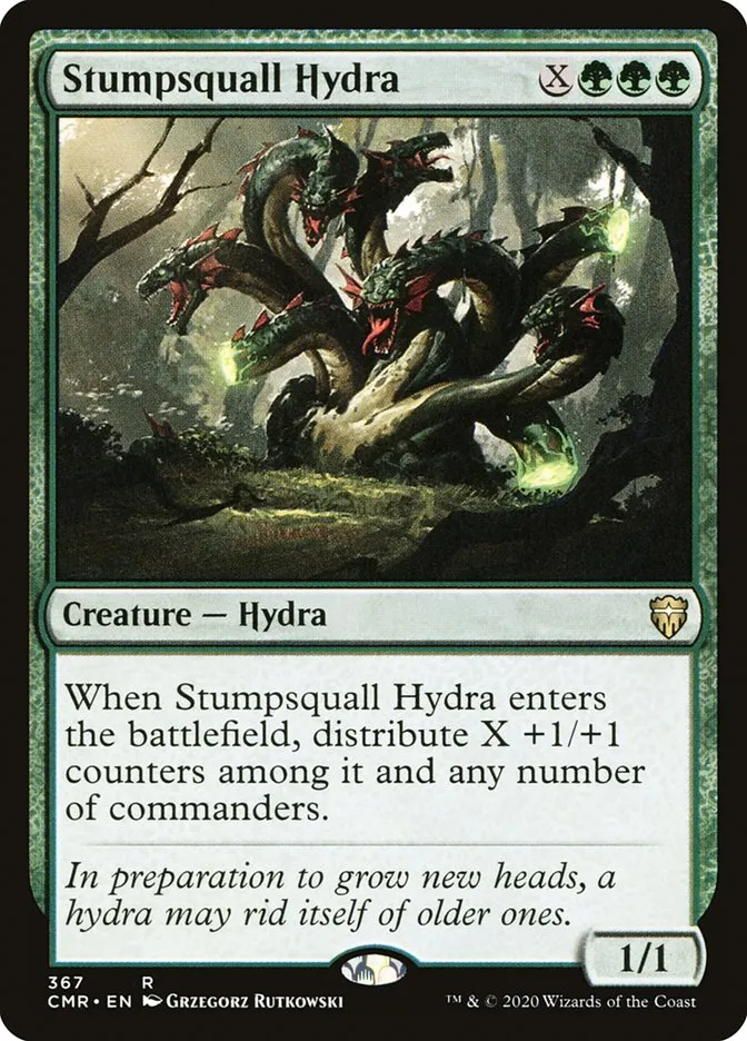 2020 Commander Legends Stumpsquall Hydra #367 rare card image