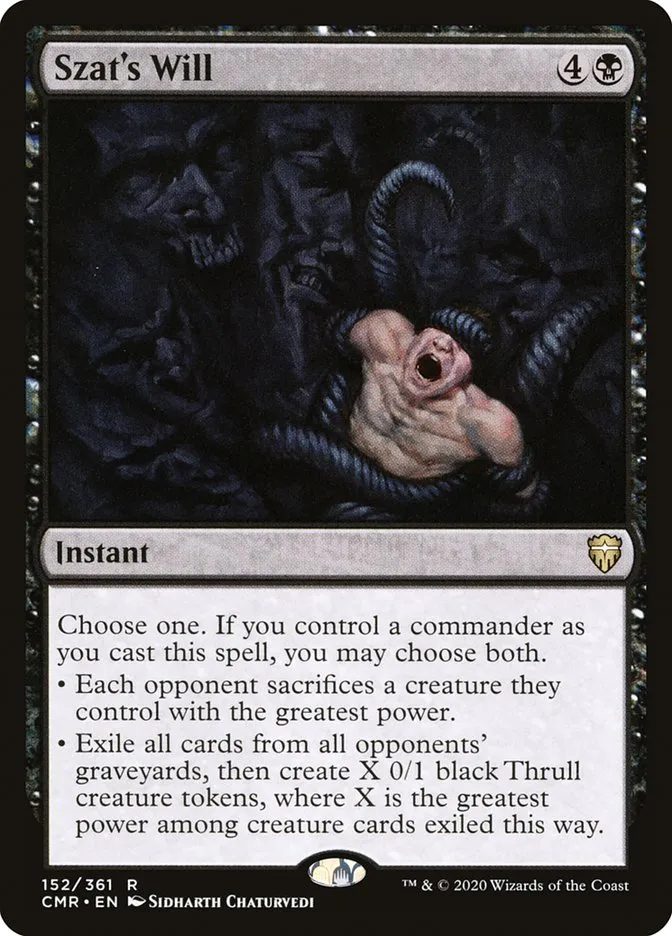 2020 Commander Legends Szat's Will rare #152 rare card image