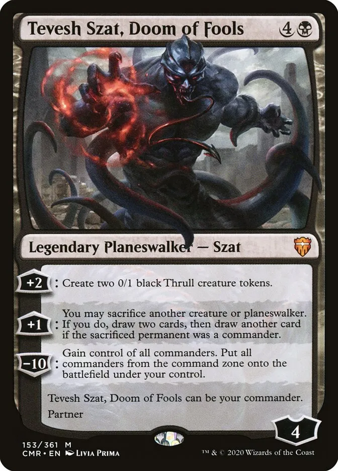 2020 Commander Legends Tevesh Szat, Doom of Fools mythic #153 mythic card image