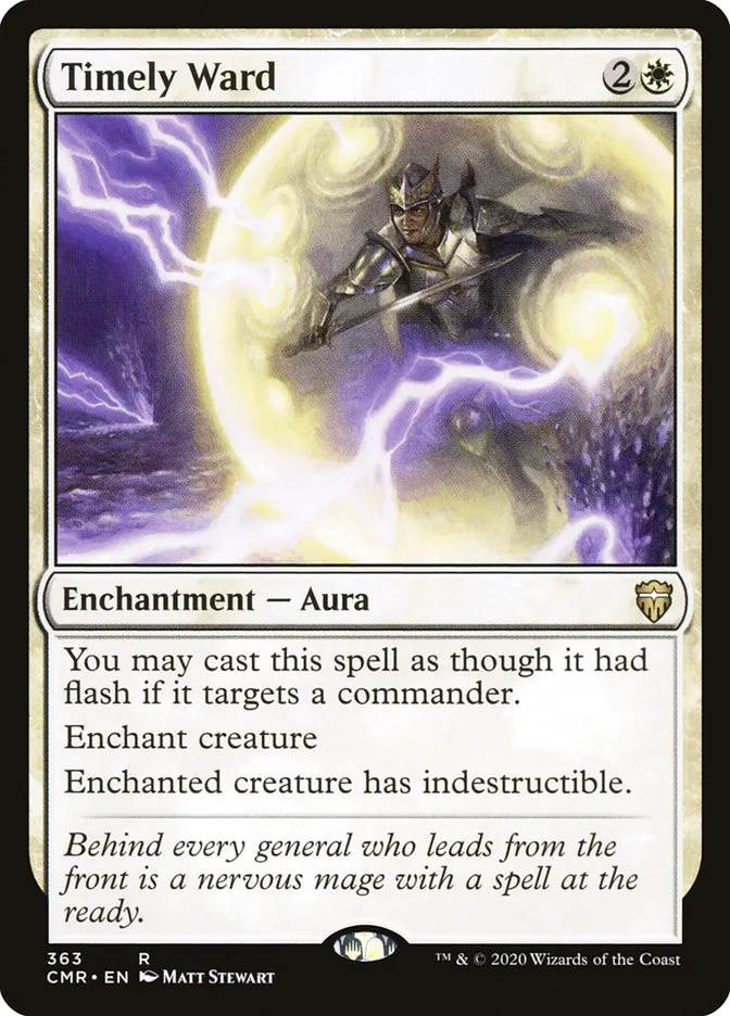 2020 Commander Legends Timely Ward #363 rare card image