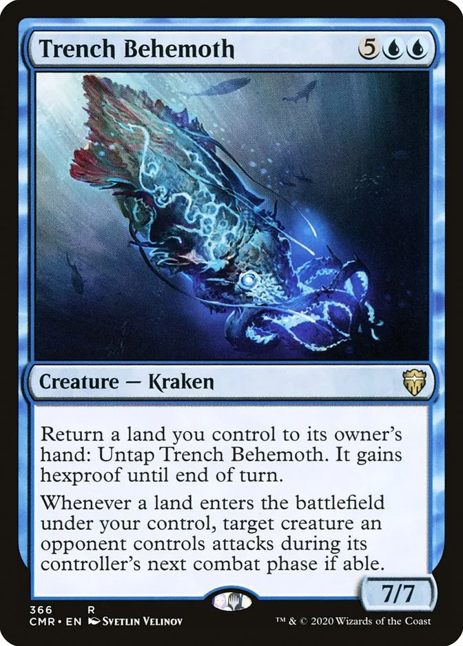 2020 Commander Legends Trench Behemoth #366 rare card image