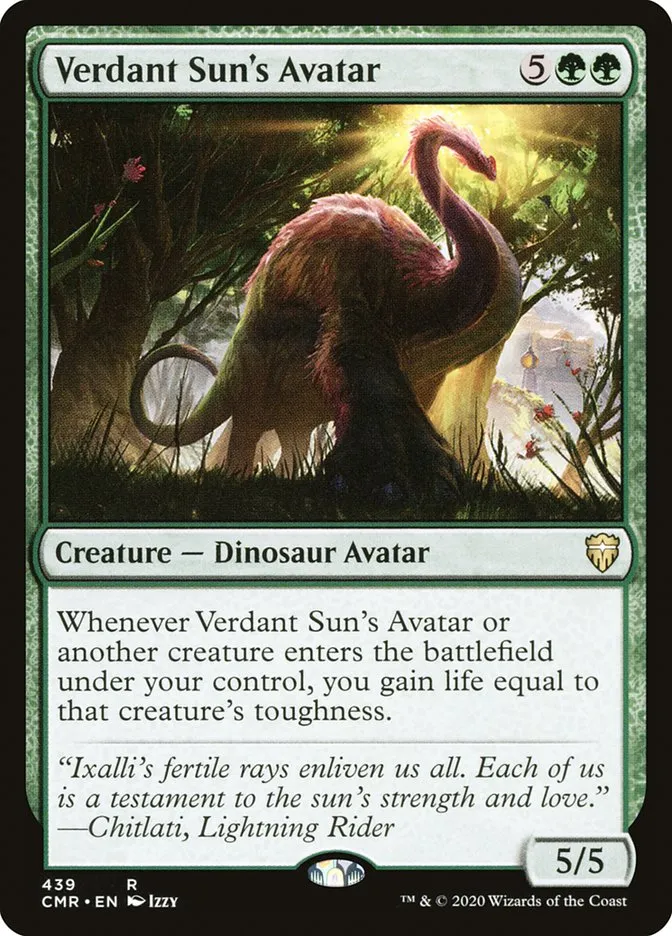 2020 Commander Legends Verdant Sun's Avatar #439 rare card image
