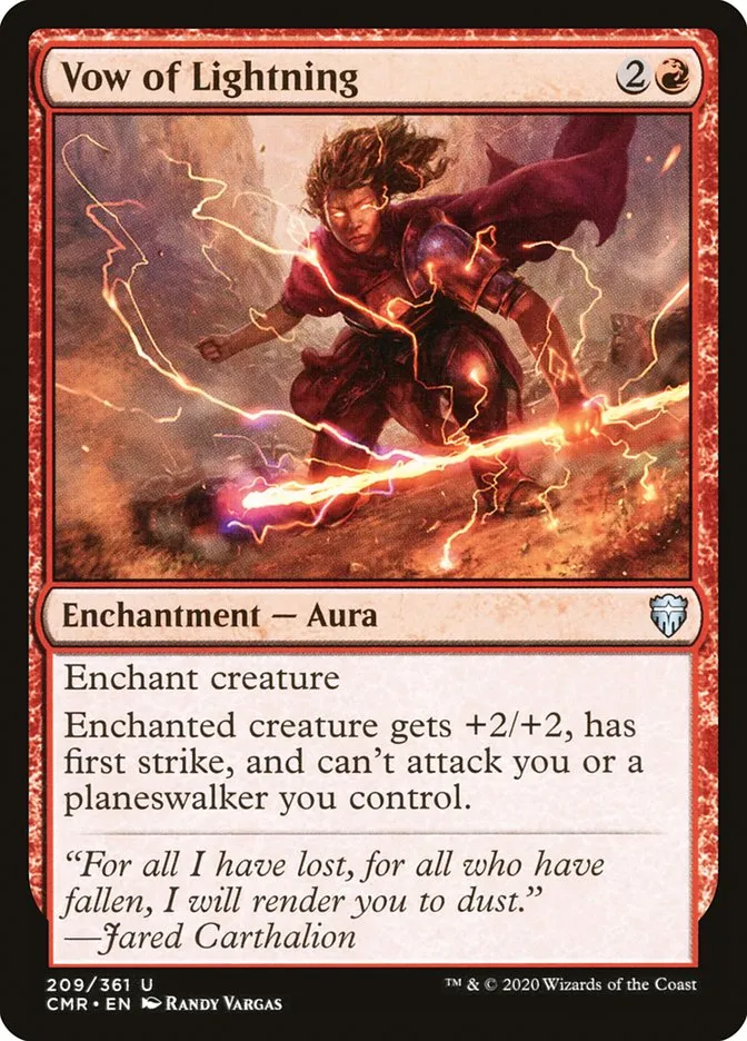 2020 Commander Legends Vow of Lightning #209 uncommon card image