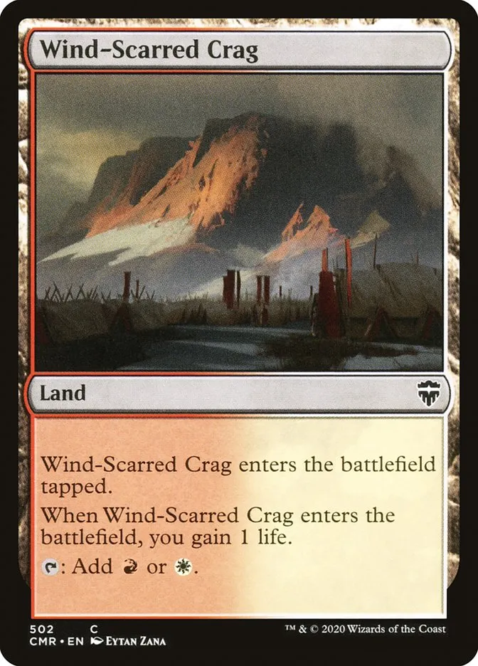 2020 Commander Legends Wind-Scarred Crag common #502 common card image