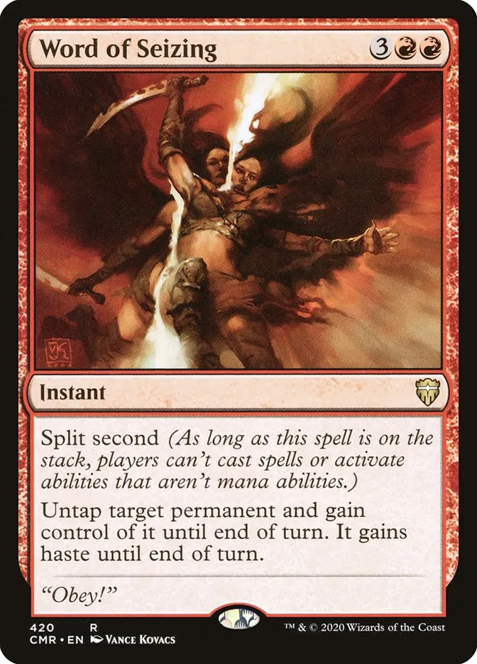 2020 Commander Legends Word of Seizing #420 rare card image