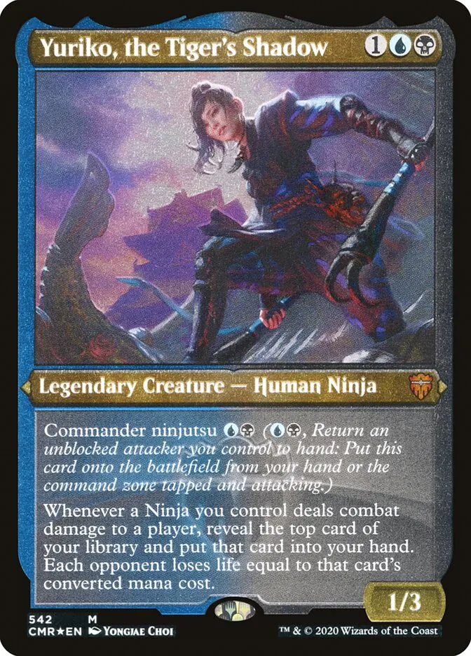 2020 Commander Legends Yuriko, the Tiger's Shadow [Foil Etched] mythic #542 mythic card image