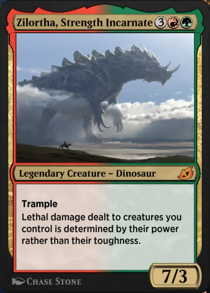 2020 Ikoria: Lair of Behemoths Zilortha, Strength Incarnate #275y mythic card image