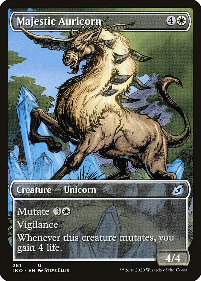 2020 Ikoria: Lair of Behemoths Majestic Auricorn #281 uncommon card image