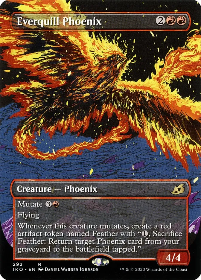 2020 Ikoria: Lair of Behemoths Everquill Phoenix #292 rare card image