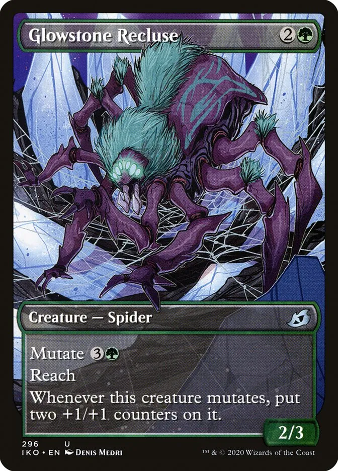 2020 Ikoria: Lair of Behemoths Glowstone Recluse #296 uncommon card image